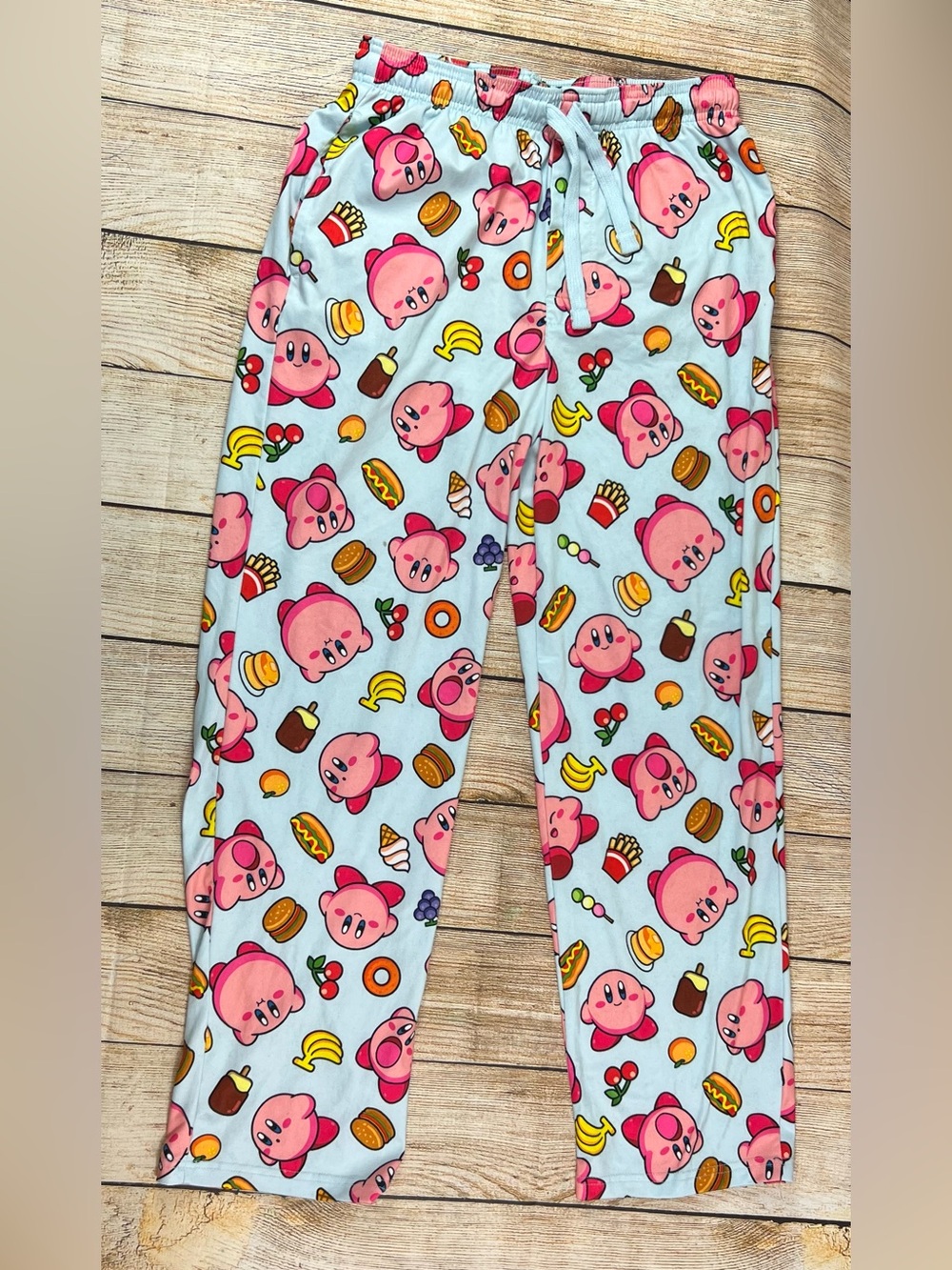 Nintendo Kirby Pajama Pants Blue Pink Loungewear Size Small